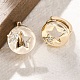 Серьги-кольца из латуни с прозрачным фианитом EJEW-Q014-38G-1
