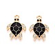 Rhinestone сплава и эмали подвески PALLOY-T092-40G-05-1