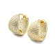 Серьга-кольцо из латуни с микропаве из кубического циркония EJEW-C086-02G-1
