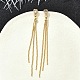 Серьги-гвоздики с кисточками из латуни в форме сердца EJEW-Z086-04G-1