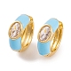 Серьги из латуни с эмалью кубического циркония EJEW-S219-14G-03-1