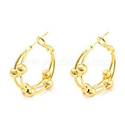 Круглые серьги-гвоздики из латуни с реечным покрытием EJEW-A028-03G