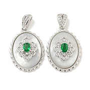 Латунные микропаве прозрачные подвески с фианитом KK-L211-007P