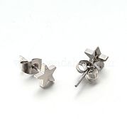 Серьги-гвоздики из нержавеющей стали марки 304 EJEW-P045-05P