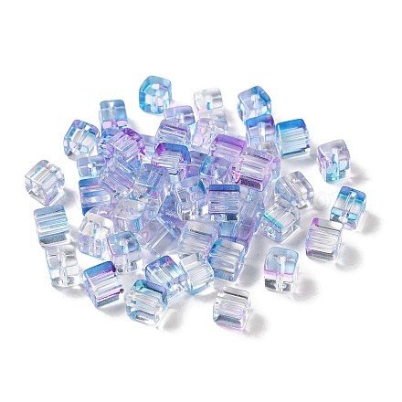 Двухцветные прозрачные стеклянные бусины X1-GLAA-NH0001-03F-1