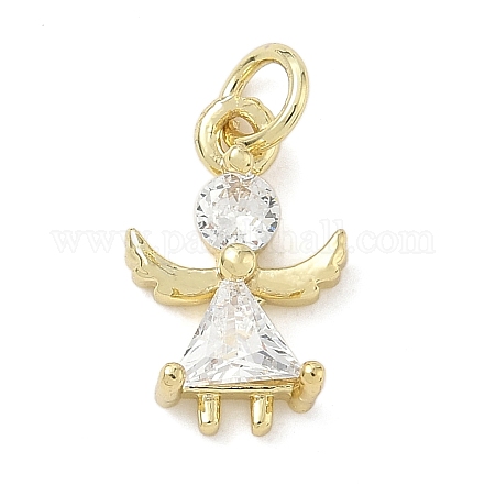 Подвески-ангелы из латуни с микропаве из кубического циркония KK-K368-52G-1
