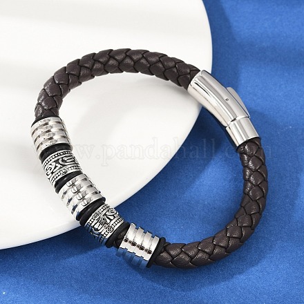 Плетеные браслеты из кожаного шнура из микрофибры BJEW-D304-16P-03-1