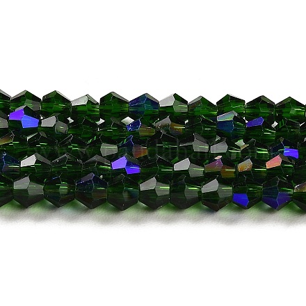 Прозрачные стеклянные бусины гальваническим пряди EGLA-A039-T2mm-L25-1