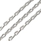 304 Stainless Steel Link Chains, Unwelded, with Spool, Stainless Steel Color, 13x5x3mm