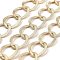 Aluminium Curb Chains, Texture, Unwelded, with Spool, Light Gold, 32x24x1.8mm, about 16.40 Feet(5m)/Roll