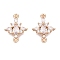 Brass Pave Clear Cubic Zirconia Connector Charms, Cadmium Free & Nickel Free & Lead Free, Rhombus Links, Golden, 18.5x13.5x3.5mm, Hole: 1.2mm