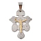304 Stainless Steel Pendants, Crucifix Cross Charm, Golden & Stainless Steel Color, 27x20x3mm, Hole: 7x5mm