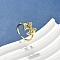 Brass Micro Pave Cubic Zirconia Cuff Rings, Cadmium Free & Nickel Free & Lead Free, Bowknot, Real 18K Gold Plated, 12x13mm
