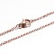 304 Stainless Steel Cable Chain Necklaces, with Lobster Claw Clasp, Rose Gold, 17.7 inch(45cm), Jump Ring: 3x0.5mm