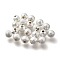 Brass Beads, Long-Lasting Plated, Frosted Round, Nickel Free, 925 Sterling Silver Plated, 5x4.5mm, Hole: 1.4mm