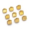 Iron Ribbon Crimp Ends, Golden, 6x7mm, hole: 2mm