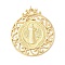 Brass Big Pendants, with Jump Ring, Flat Round with Saint Benedict, Lead Free & Cadmium Free, Long-Lasting Plated, Rack Plating, Real 18K Gold Plated, 50x44x1.8mm, Hole: 3.8mm