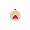 304 Stainless Steel Enamel Charms, Stainless Steel Color, Dog Paw Prints, Red, 14x12x1mm, Hole: 1.5mm