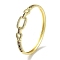 Brass Micro Pave Cubic Zirconia Hinged Bangles, Hollow Oval Colorful Glass Bangles for Woman, Real 18K Gold Plated, Clear, Inner Diameter: 2-3/8 inch(5.95cm)