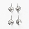 304 Stainless Steel Leverback Earring Findings, with Rhinestone Settings, Stainless Steel Color, 18x9mm, Pin: 0.8mm, Fit for 8mm Rhinestone