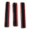Opaque Resin & Wood Pendants, Rectangle Charm, Black, 45~47x7~9x4.5mm, Hole: 1.8mm