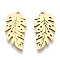 201 Stainless Steel Pendants, Leaf Charm, Golden, 21x10.5x1mm, Hole: 1.5mm