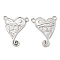 Non-Tarnish 304 Stainless Steel Pendants, Heart Charm, Stainless Steel Color, 25x21x2mm, Hole: 2.5mm