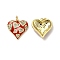 Real 18K Gold Plated Brass Micro Pave Clear Cubic Zirconia Pendants, Cadmium Free & Nickel Free & Lead Free, with Jump Ring & Enamel, Heart Charms, Red, 17x16.5x4mm, Hole: 3.5mm
