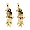 Brass Micro Pave Cubic Zirconia Pendants, Cadmium Free & Nickel Free & Lead Free, Bird, Real 18K Gold Plated, 30.5x12x4mm, Hole: 4.5x2.5mm