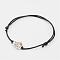 Adjustable Tibetan Style Zinc Alloy Beads and Waxed Cotton Cord Bracelets, Buddha, Black, 42~80mm
