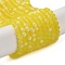 Imitation Jade Glass Beads Strands, Half AB Color Plated, Faceted, Frosted, Rondelle, Yellow, 3.5~3.8x3mm, Hole: 1mm, about 105~110pcs/strand, 29~31cm