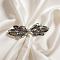 Crystal Glass Hair Barrettes, Hair Accessories for Women & Girls, Bowknot, Gray, 70x20mm