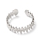 Non-Tarnish 304 Stainless Steel Zipper Shape Open Cuff Ring for Women, Stainless Steel Color, US Size 8 1/2(18.5mm)