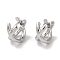 Crossing Double Band Brass Hoop Earrings for Women, Real Platinum Plated, 10.5x7mm