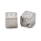 304 Stainless Steel European Beads, Large Hole Beads, Cube with Letter, Letter U, 7x7x7mm, Hole: 5.5mm