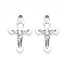 Easter Tibetan Style Alloy Pendants, Crucifix Cross, Cadmium Free & Lead Free, Antique Silver, 19x11.5x1.5mm, Hole: 1.2mm, about 2000pcs/1000g