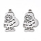 Non-Tarnish 201 Stainless Steel Pendants, Laser Cut, Christmas Santa Claus, Stainless Steel Color, 17x11x1mm, Hole: 1.4mm