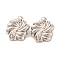 Brass Stud Earrings for Women, Lead Free & Cadmium Free, Flower, Platinum, 30.5x26mm