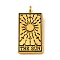 Tibetan Style Alloy Pendants, Rectangle with Tarot Pattern, Antique Golden, 26x13x2mm, Hole: 2mm