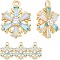 Beebeecraft 1 Box 10Pcs Snowflake Charms 18K Gold Plated Micro Pave Cubic Zirconia Charms Charms Pendant for DIY Necklace Earrings Jewellery Making