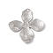 Non-Tarnish 304 Stainless Steel Pendants, Flower Charms, Stainless Steel Color, 45x42x3mm, Hole: 1.8mm