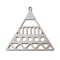 201 Stainless Steel Pendants, Hollow Triangle Charm, Laser Cut, Anti-Tarnish, Stainless Steel Color, 33x35x1mm, Hole: 1.5mm