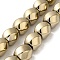 Electroplated Non-Magnetic Synthetic Hematite Beads Strands, Long-Lasting Plated, Twist Oval, Light Gold Plated, 12~12.5x11.5~12mm, Hole: 1mm, about 33pcs/strand, 16.14''(41cm)