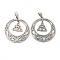 Non-Tarnish 201 Stainless Steel Pendants, Flat Round with Trinity Knot Charm, Stainless Steel Color, 32.2x30x1mm, Hole: 6.5x3mm
