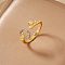 Elegant Geometric Brass Micro Pave Cubic Zirconia Cuff Open Rings for Women, Golden, Oval, 9x6mm, Inner Diameter: 17mm
