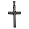 PVD Vacuum Plating 304 Stainless Steel Big Pendants, Cross Charm, Electrophoresis Black, 50x27x6mm, Hole: hole: 8x5mm