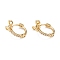 Brass Micro Pave Clear Cubic Zirconia Hoop Earrings, Lead Free & Nickel Free & Cadmium Free, Ring with Bowknot, Real 18K Gold Plated, 17x13x10mm, Pin: 0.7mm