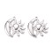 304 Stainless Steel Pendants, Sun & Moon Charm, Anti-Tarnish, Stainless Steel Color, 36x35x3mm, Hole: 2mm