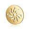 201 Stainless Steel Links connectors, Flat Round with Sun, Golden, 12x0.8mm, Hole: 0.8mm