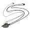 2Pcs 2 Color Alloy Magnetic Heart Pendant Necklaces Set, Matching Couple Necklaces for Valentine's Day , Black, 19.49''(49.5cm)